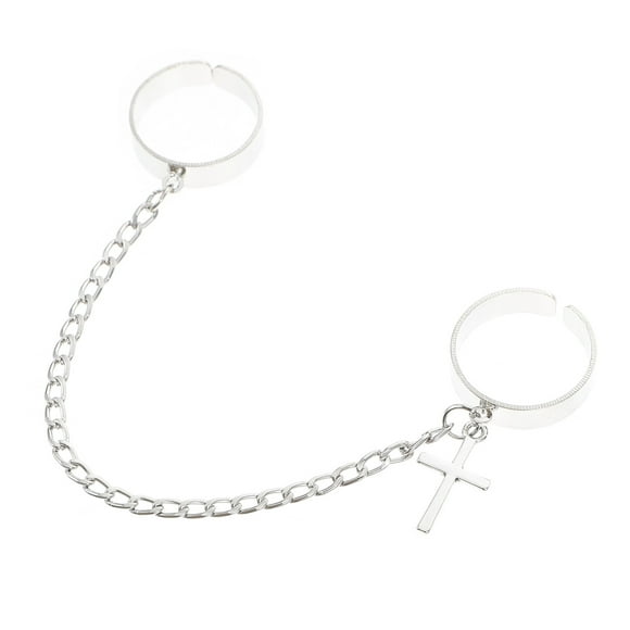 KAKOWELY Juego de anillos para nudillos, cadena de anillo para dedo, anillos de hierro, anillo de cadena de eslabones góticos vintage