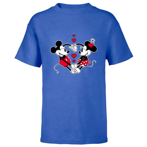 Disney Mickey and Minnie Love Gaze Hearts - Short Sleeve T-Shirt for Kids - Customized-Royal