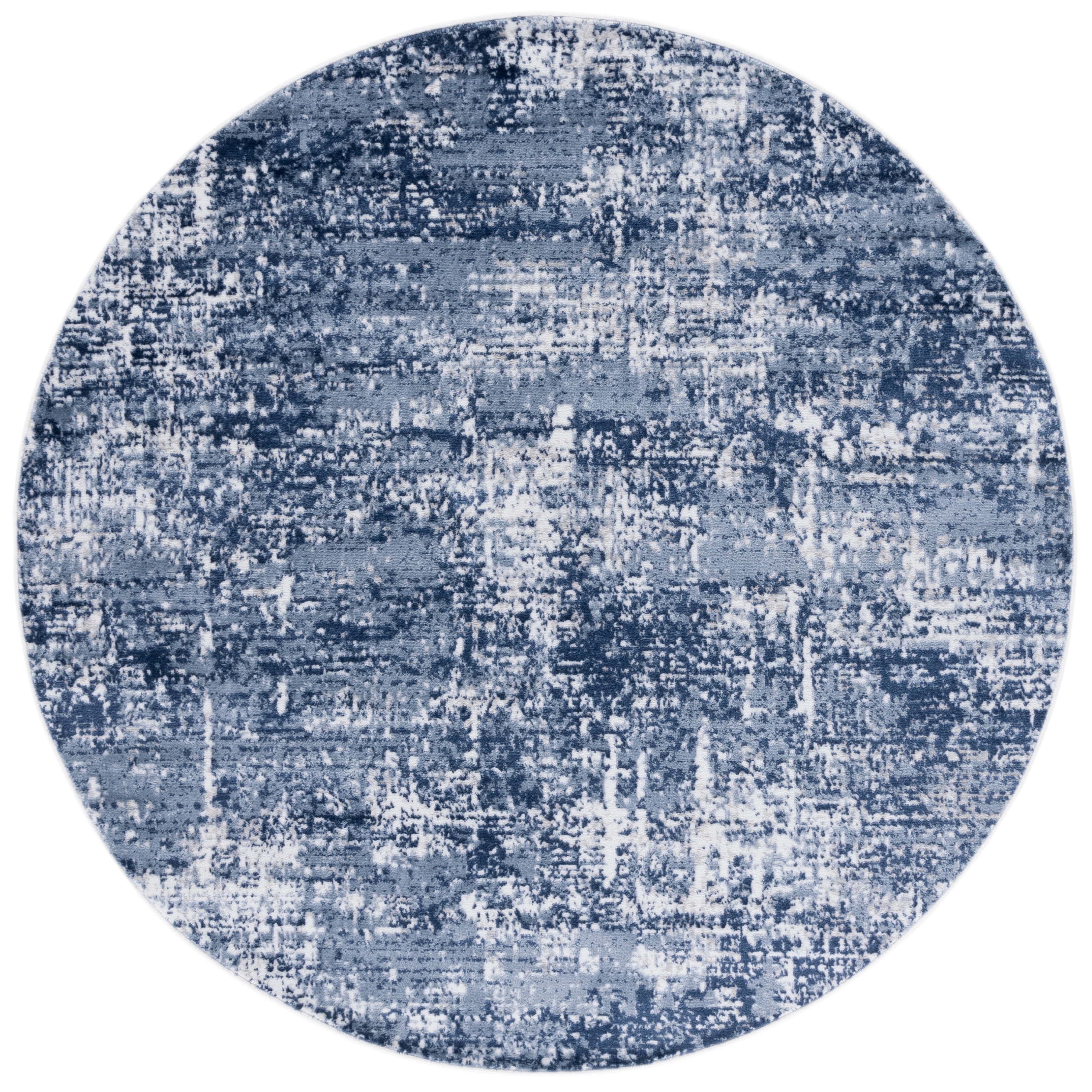 Safavieh Amelia Ian Abstract Area Rug, Ivory/Dark Blue, 8' x 8' Round