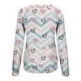 thumbnail image 5 of Valentine's Day Shirt for Women Love Heart Print Long Sleeve Tops Casual Loose Crewneck Sweatshirt Graphic Gift Blouses, 5 of 5