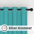 thumbnail image 5 of Lfeey Cyan White Blackout Curtains for Bedroom, Modern Thermal Insulated Grommet Window Drapes, 42x63 inch, 2 Panels, 5 of 7