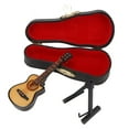 thumbnail image 2 of Guitarra eléctrica en miniatura de madera de tilo y metal, miniadornos de instrumentos musicales, guitarra recortada de 10 cm, 2 of 14