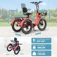 thumbnail image 3 of ABORON Folding Electric Trike for Senior 6 Speed, 750W Adult Motorized Tricycle Foldable Commute 3 Wheels E-Bike w/48V Battery and Storage Baskets, 3 of 9