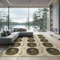 thumbnail image 2 of ODIKA 6'x9' Washable Area Rug Record Vinyl Vintage Turntable Scattered Music Symbols Shaped for Queen Size Bedroom, Under Bed, Master Suite, Easy Care, Non-Shedding, 2 of 7