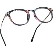 LifeArt Blue Light Blocking Glasses, Anti Eyestrain, Computer Reading Glasses, Gaming Glasses, TV Glasses for Women Men, Anti Glare (Floral, +0.25 Magnification)