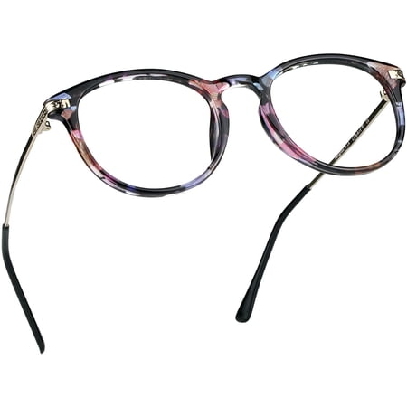 LifeArt Blue Light Blocking Glasses, Anti Eyestrain, Computer Reading Glasses, Gaming Glasses, TV Glasses for Women Men, Anti Glare (Floral, +1.00 Magnification)
