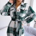 thumbnail image 1 of Women Plaid Jacket, Single Breasted Coat Open Cuffs Long Sleeve Polyester Fabric For Daily Wear, 1 of 8