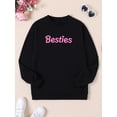 thumbnail image 4 of Mommy and Me Matching Outfits Letter Print Round Neck Pullover Long Sleeve Sweatshirts Tops, 4 of 10