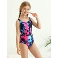 thumbnail image 4 of BULLPIANO 7-13 Years Girls Swimsuit Sport Athletic One Piece Swimsuit Tie Dye Bathing Suit Quick Dry Beach Swimwear, 4 of 9