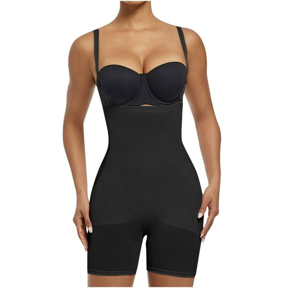 Pitauce Womens Open Bust Bodysuits Tummy Control Full Body Shapewear Butt Lifter Tight Slimmer Body Shaper Underbust Body Suit