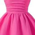 thumbnail image 6 of CCRFTGI Dresses for Kids Girls Size 10-12 Summer Sleeveless Tie Shoulder Flowy Cami Dress Ruched Girls Fashion Layered Ruffle Kawaii Short Smocked Summer Dresses Hot Pink 12-13 Years, 6 of 8