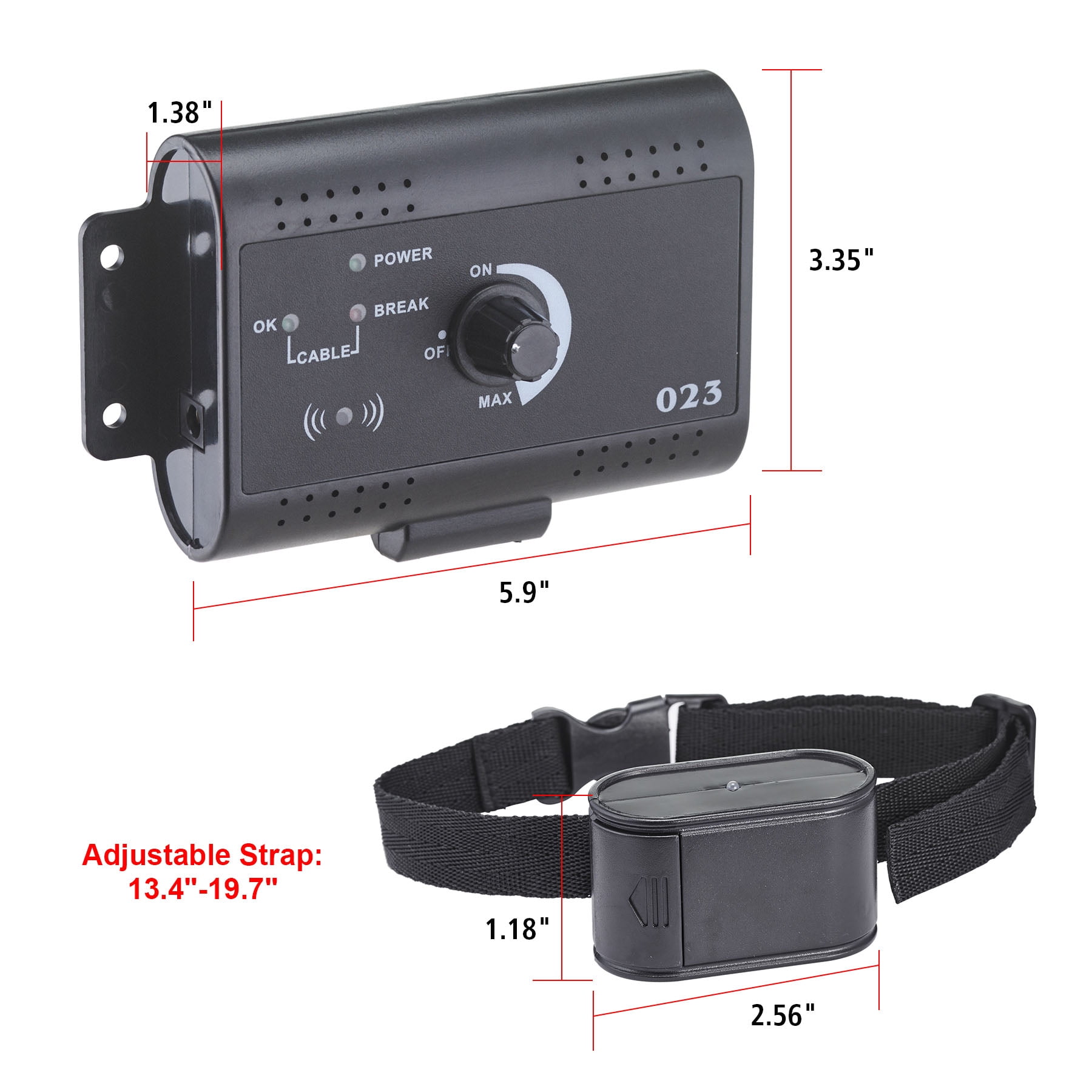 Underground Electric Dog Fence Waterproof Shock Collars for 2 Dogs
