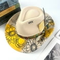 thumbnail image 3 of MOMOJIA Breathable Beige Felts Cowgirls Hat For Outdoor EventFeat--Embellishment, 3 of 12