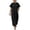 Black, variant on Woman Cotton Maxi Dresses Maxi Crew Neck Plus Size Womens Dress Short Sleeve with Pockets Long Casual Summer Blue S