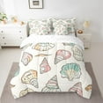 thumbnail image 2 of Erosebridal Watercolor Sea Shell Conch Bedding King Size, Coastal Beach Theme Comforter Sets with Sheets, Reversible 7-Piece, 2 of 4