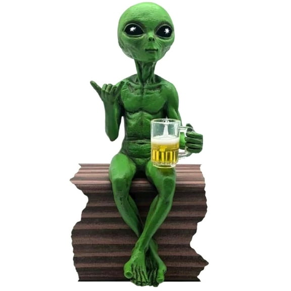 Alien Resin Statue Ornament Alien Garden Sculptures & Statues Yard Best Art Decor For Indoor Outdoor Home Or Office Collectible