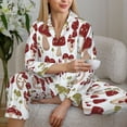 thumbnail image 4 of Goofa Mushroom Printed Women’s 2 Piece Pajama Set Super,Pajamas Women's Long Sleeve Sleepwear Soft Button Down Loungewear Pjs Lounge Set Nightwear-, 4 of 9