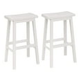 thumbnail image 2 of PJ Wood Classic 29'' Saddle Seat Kitchen Bar Counter Stool, White (4 Pack), 2 of 7