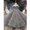 thumbnail image 3 of Vestido de pasarela para niños Vestido de princesa Estilo de hilo hinchado Vestido de lentejuelas para actuación de piano de pequeño anfitrión, 3 of 6