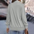 thumbnail image 3 of DAFPZW Womens Sweatshirt Cotton Button Down V Neck Long Sleeve Henley Pullovers Lightweight Loose Tunic Tops with Pockets, 3 of 9