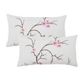 thumbnail image 7 of Home Soft Things Embroidery Canvas Throw Pillow Cover Pillow Case 2 Piece Set - Cherry Blossom - Pink - 14" x 26" LUMBAR, 7 of 7