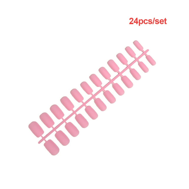 1 Set Glue on Nails Press on Medium Length Files Stick Full Cover Wraps Art Decals Artificial Beauty Tool Manicure Kit Decorations 6