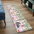 thumbnail image 4 of Spring Easter Kitchen Runner Rug 2x6 Washable Runners for Hallway Non Slip Watercolor Floral Eggs Rabbits Leaf Pink Plaid Large Area Rug Indoor Floor Carpet for Bathroom Laundry Entryway Bedroom, 4 of 8