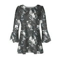 thumbnail image 6 of Fesfesfes Women Plus Size Tops Women Fashion Printed Casual V-Neck 3/4 Sleeve T-Shirt Blouse Tops Layering Shirts for Women 10(XL), 6 of 6