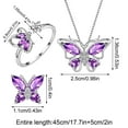 thumbnail image 4 of Wioihee Jewelry Women 925 Butterflies Birthstone Pendant Necklace/Earrings/Rings Wedding Gift for Christmas gift, 4 of 8