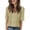 Yellow, variant on CIENVNSTG Tops For Women V Neck Short Sleeve Casual Fit Hollow Out Knit Oversized T Shirts Basic Summer Petite Office Tunic Top Ladies Blouse Blue L