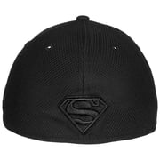 Superman Symbol Black on Black New Era 39Thirty Fitted Hat-Medium/Large