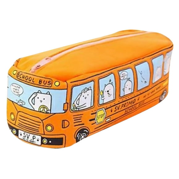 Dvkptbk Pencil Case School Supplies Students Kids Cats School Bus Pencil Case Bag Office Stationery Bag Freeshipping Lightning Deals of Today - Summer Clearance - Back to School Supplies on Clearance
