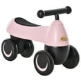 thumbnail image 2 of Qaba Baby Balance Bike for 18-36 Months, Toddler No Pedal Ride-on Walking Bike with 4 Wheels Gifts for Boys Girls, Pink, 2 of 9