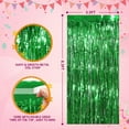 thumbnail image 6 of Green Party Streamers 3.3x8.3 Feet Metallic Foil Fringe Curtains 3Pack Tinsel Door Streamers Party Decorations for Christmas New Year Patrick's Day Hawaiian Jungle Safari Tropical Football Party Decor, 6 of 7