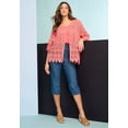 thumbnail image 4 of Roaman's Women's Plus Size Chambray Wide Leg Capri Pant, 4 of 4