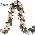 thumbnail image 3 of 3 piezas de vid de flores artificiales de 2 m, guirnalda de flores artificiales de peonía rosa de seda, colgante para exteriores para decoración de bodas o jardín al aire libre, 3 of 5