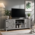 thumbnail image 2 of Vineego 58"Modern Farmhouse Barn Two-Door Tv Stand for TVs up to 65",Light Gray, 2 of 9