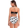thumbnail image 2 of Bikini Halter para Mujer Trajes de Baño de Dos Piezas Fruncidos con Estampado Floral Azul M Azul M Xishao ropa, 2 of 2