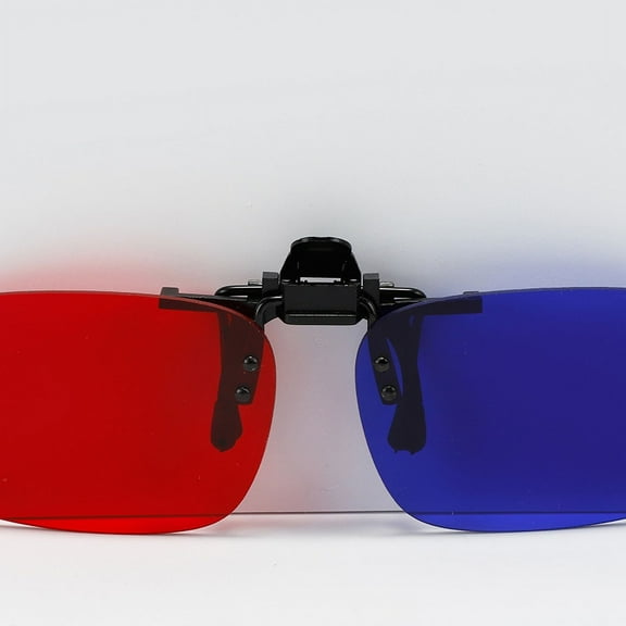Red Blue 3D Clip on Glasses for 3D TV Cinema Films DVD Viewing Home Movies (Without Glass Frame)