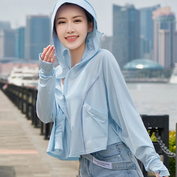 Nueva funda protectora solar transpirable a la moda para mujer, sombrilla con capucha versátil de verano, protector solar reflectante para ciclismo al aire libre