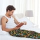 thumbnail image 5 of Fotbe Hawaiian Culture Symbols Pantalones de Pijama para Hombre, Pantalones de Dormir, Pantalones de Casa con Cintura Ajustable y Bolsillos-3X-Large, 5 of 6
