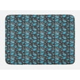thumbnail image 1 of Flower Bath Mat, Forget Me Not Blossoms on a Dark Background with Grid Pattern Botany, Non-Slip Plush Mat Bathroom Kitchen Laundry Room Decor, 29.5 X 17.5 Inches, Charcoal Grey Blue Yellow, Ambesonne, 1 of 2