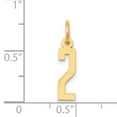 thumbnail image 2 of 14k Yellow Gold Small Number 2 Necklace Charm Pendant Charms, 2 of 6
