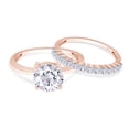 thumbnail image 2 of 1.89 CT 7.5MM Round Cut Lab Created Moissanite Diamond Engagement Wedding Solitaire Ring with Band 14K Rose Gold Over Sterling Silver (1.89 Cttw)- 5, 2 of 7
