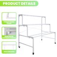 thumbnail image 4 of LINJI 3-Layer Flower Cart with Wheels - 12 Buckets Heavy Duty Stand for Garden, Wedding, and Indoor Floral Displays(White), 4 of 8
