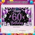 thumbnail image 2 of Purple Glitter Happy 60th Banner Balloons Decor 60th Birthday Display Gift Boxes Champagne Glasses Birthday Backdrop for 60th Birthday Party Adult Birthday Celebration Indoor Party Decoration, 2 of 4