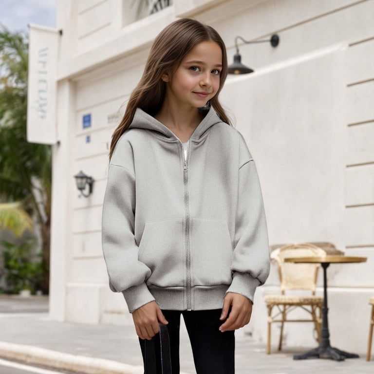 MUXiin Hoodie for Boy Girl, Full Zip-up Cable Knitted Cardigan