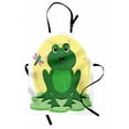 thumbnail image 1 of Frogs Apron, Concept Amphibian Animal and Dragonfly, Unisex Kitchen Bib with Adjustable Neck for Cooking Gardening, Adult Size, Green Yellow, by Ambesonne, 1 of 4
