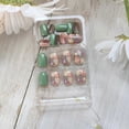 thumbnail image 4 of Uñas postizas acrílicas cortas y cuadradas con diseño floral colorido, reutilizables para mujer., 4 of 5