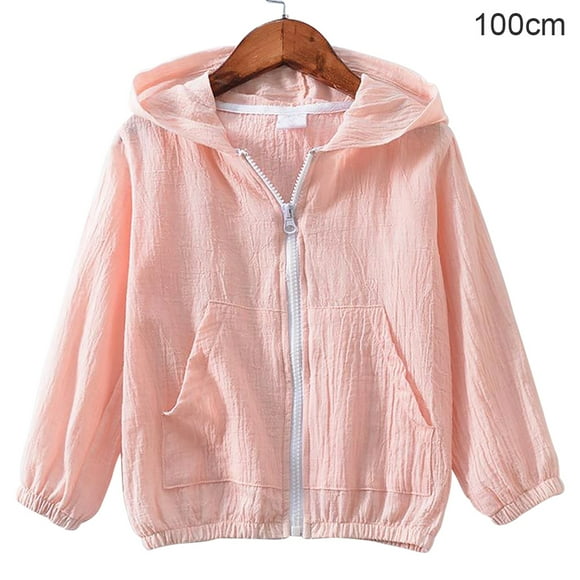 Abrigo para niños Chaqueta con capucha de algodón con protección solar para bebé niña niño, rosa, 100 cm kenally AP001415-11